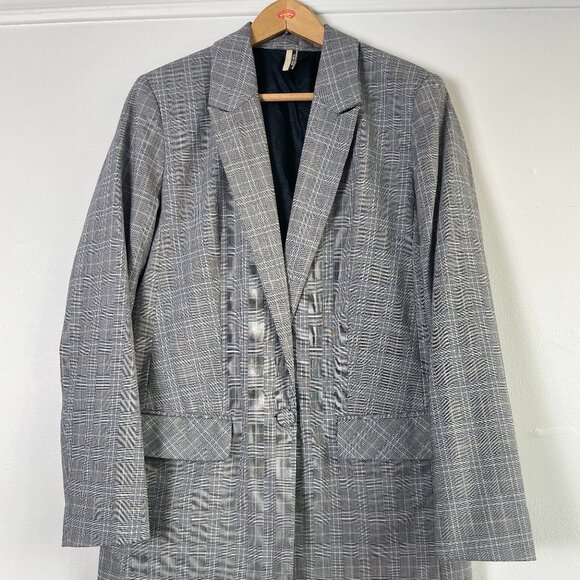 TOP SHOP Oversized Checked Black and White Blazer Size 36 EU - Picture 4 of 13